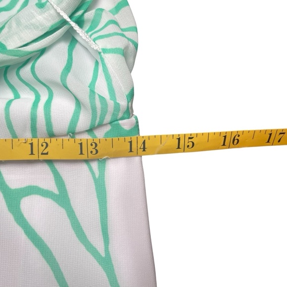 R&K Green White Floral Maxi Dress Size 4 Tropical Flowy Vacation Easter Party - Picture 14 of 14